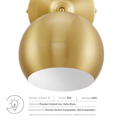 Chalice 4" Swing-Arm Metal Wall Sconce by Modway