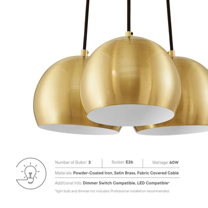 Chalice 3-Light Metal Pendant by Modway