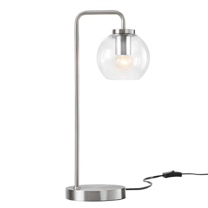 Silo Glass Globe Glass and Metal Table Lamp by Modway