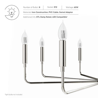 Rekindle 8-Light Chandelier by Modway