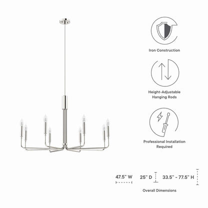 Rekindle 8-Light Chandelier by Modway