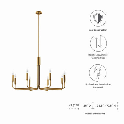 Rekindle 8-Light Chandelier by Modway