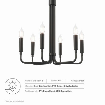 Rekindle 6-Light Chandelier by Modway