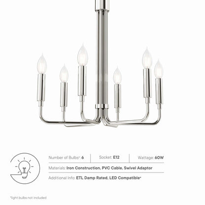 Rekindle 6-Light Chandelier by Modway