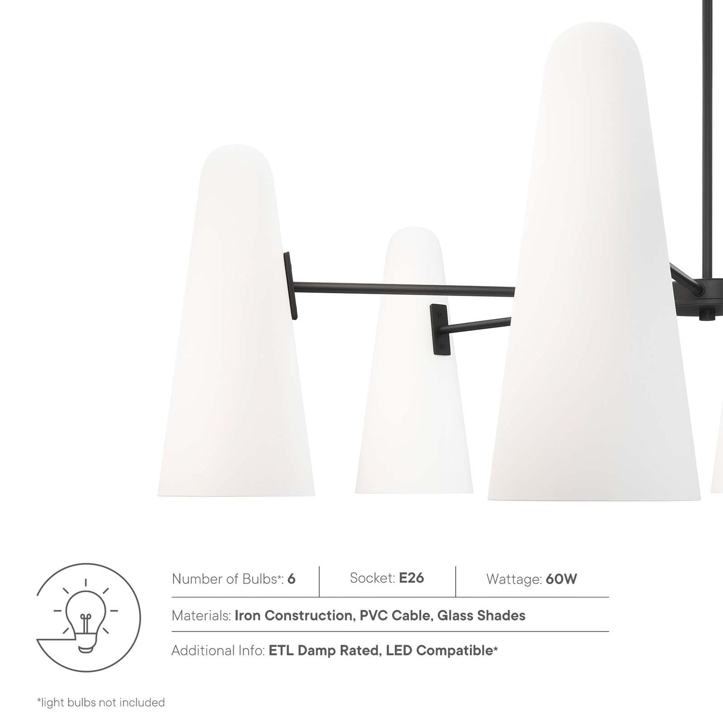 Beacon 6-Light Chandelier by Modway