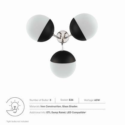 Stellar 3-Light Semi-Flush Ceiling Light by Modway