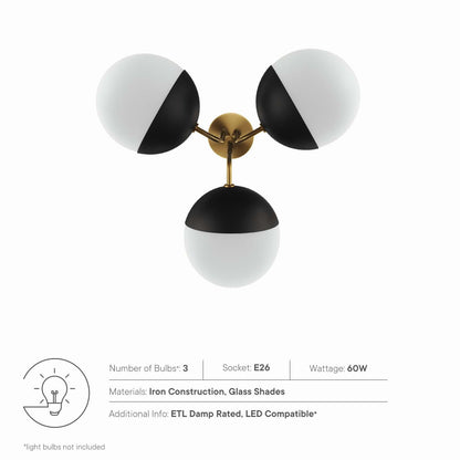 Stellar 3-Light Semi-Flush Ceiling Light by Modway