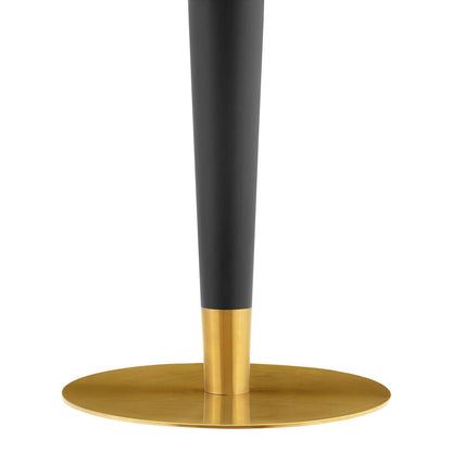 Zinque 40" Round Terrazzo Dining Table in Gold Whi