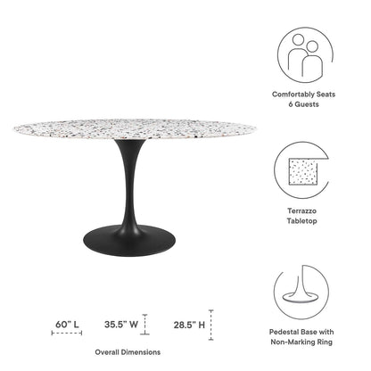 Lippa 60" Oval Terrazzo Dining Table by Modway