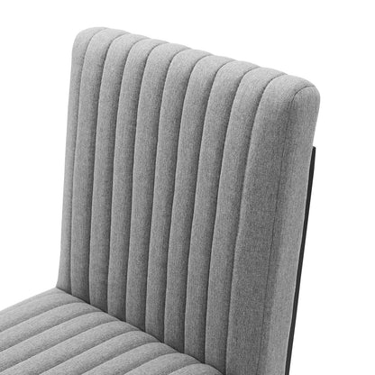 Indulge Channel Tufted Fabric Dining Chairs Set of 2 by Modway