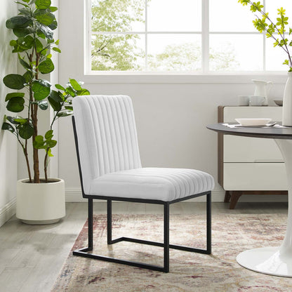 Indulge Channel Tufted Fabric Dining Chairs Set of 2 by Modway