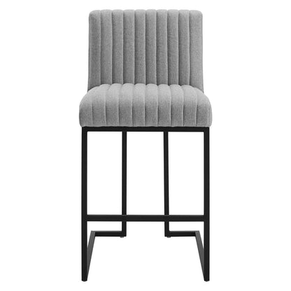 Indulge Channel Tufted Fabric Counter Stools Set of 2 by Modway