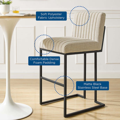 Indulge Channel Tufted Fabric Bar Stools by Modway