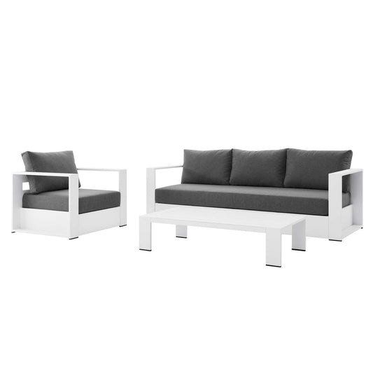 Tahoe 3-Piece Outdoor Patio Powder-Coated Aluminum Set by Modway
