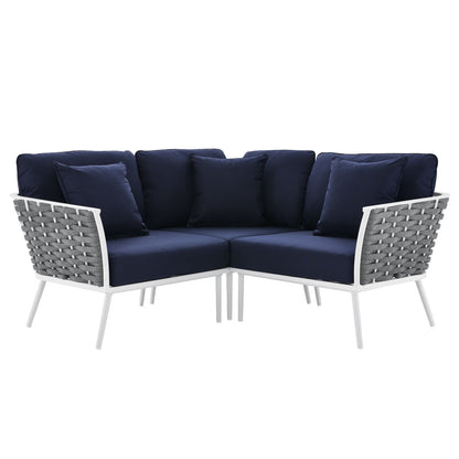 Stance Outdoor Patio Aluminum Small Sectional Sofa by Modway