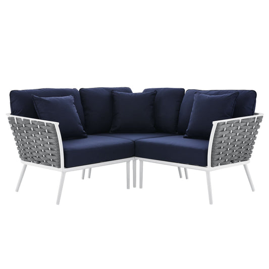 Stance Outdoor Patio Aluminum Small Sectional Sofa by Modway