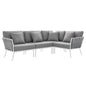 Stance Outdoor Patio Aluminum Large Sectional Sofa by Modway