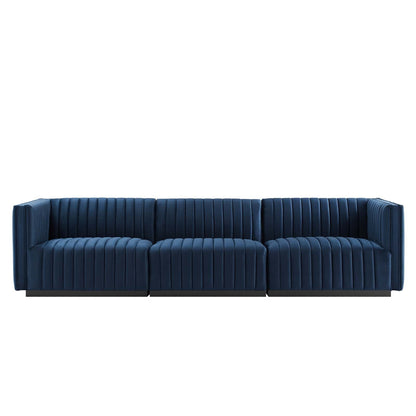 Conjure Channel Tufted Performance Velvet Sofa in