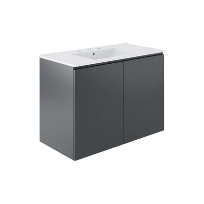 Bryn 36" Wall-Mount Bathroom Vanity by Modway