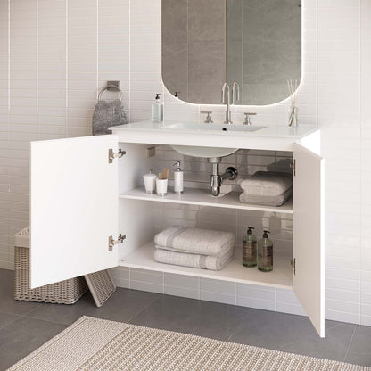 Bryn 36" Wall-Mount Bathroom Vanity by Modway