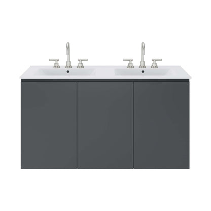 Bryn 48" Wall-Mount Double Sink Bathroom Vanity by Modway