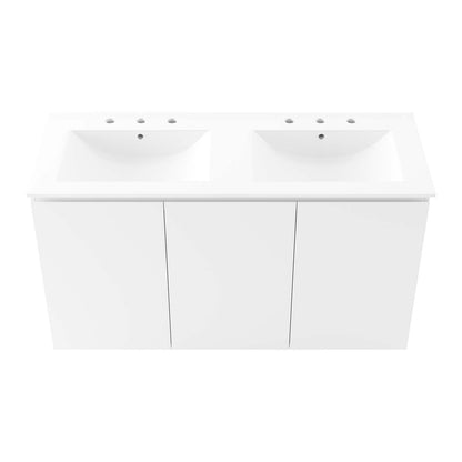 Bryn 48" Wall-Mount Double Sink Bathroom Vanity by Modway
