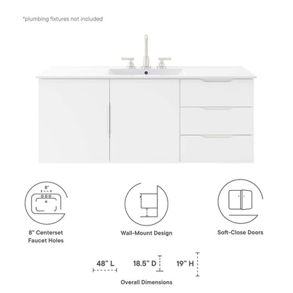 Vitality 48" Single Sink Bathroom Vanity by Modway
