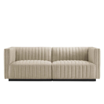 Conjure Channel Tufted Upholstered Fabric Loveseat by Modway