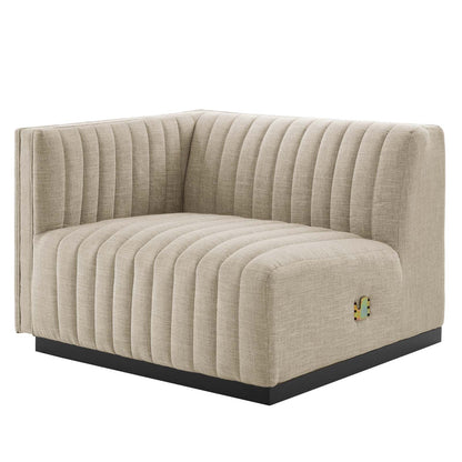 Conjure 6-Piece Channel Tufted Upholstered Fabric U-Shaped Sectional by Modway