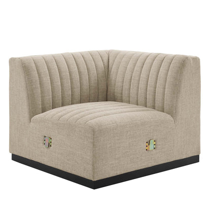 Conjure 6-Piece Channel Tufted Upholstered Fabric U-Shaped Sectional by Modway