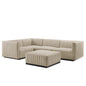 Conjure 5-Piece Channel Tufted Upholstered Fabric Sectional by Modway