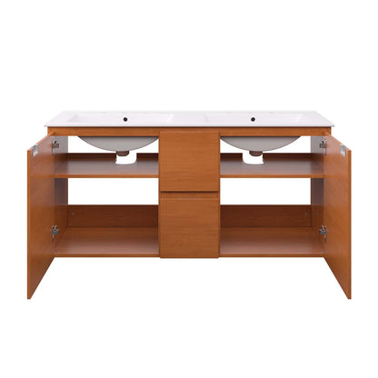 Scenic 48" Double Wall-Mount Bathroom Vanity by Modway