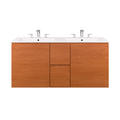 Scenic 48" Double Wall-Mount Bathroom Vanity by Modway