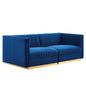 Sanguine Channel Tufted Performance Velvet Modular Sectional Sofa Loveseat by Modway