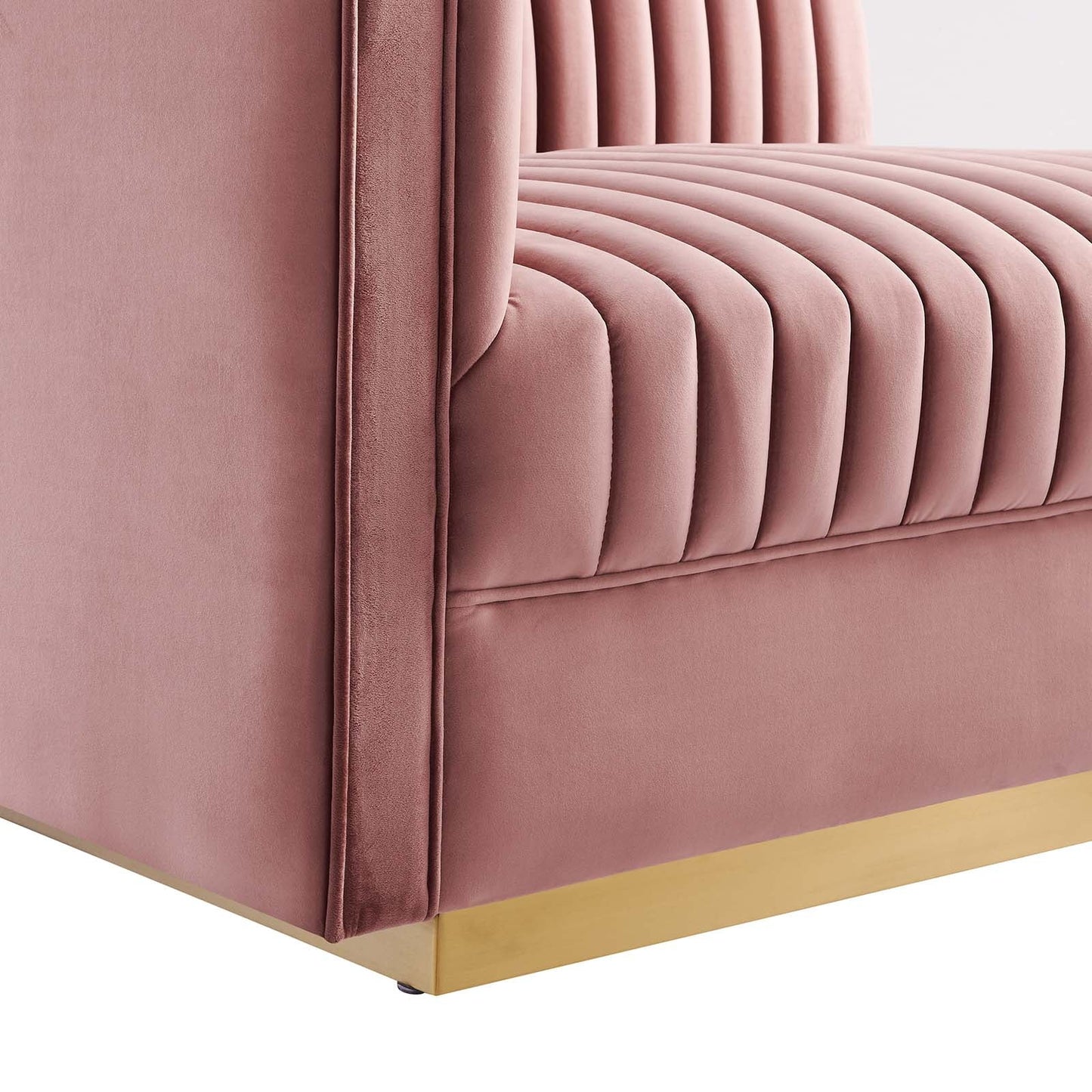 Sanguine Channel Tufted Performance Velvet 3-Seat Modular Sectional Sofa by Modway