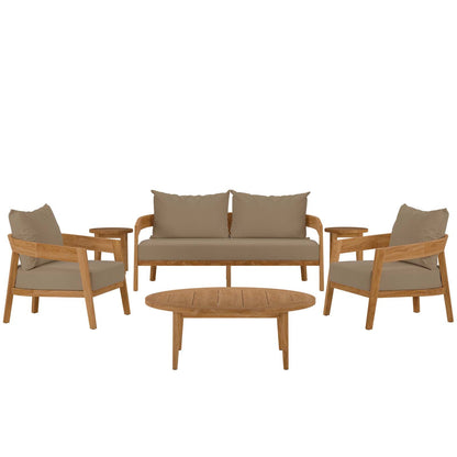 Brisbane 6-Piece Teak Wood Outdoor Patio Set by Modway