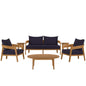Brisbane 6-Piece Teak Wood Outdoor Patio Set by Modway