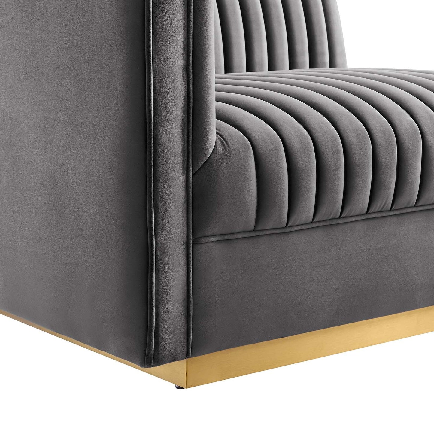 Sanguine Channel Tufted 5-Piece Right-Facing Modular Sectional Sofa in Navy