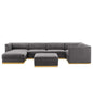 Sanguine Channel Tufted 5-Piece Right-Facing Modular Sectional Sofa in Navy