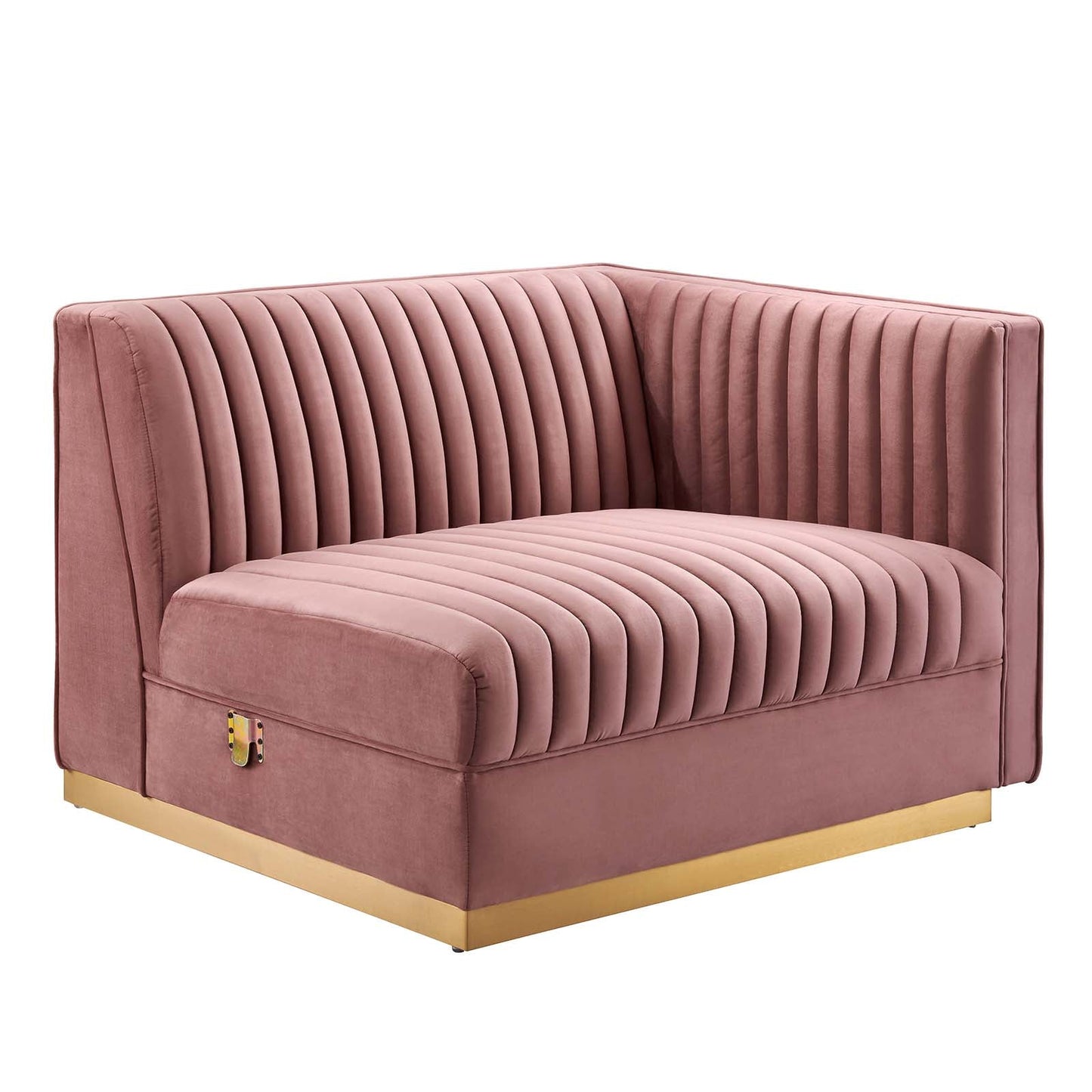 Sanguine 7-Piece Channel Tufted Performance Velvet Left-Facing Modular Sectional Sofa by Modway