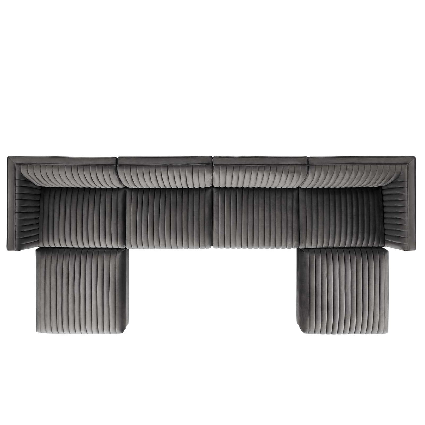 Sanguine 6-Piece Channel Tufted Performance Velvet Modular Sectional Sofa by Modway