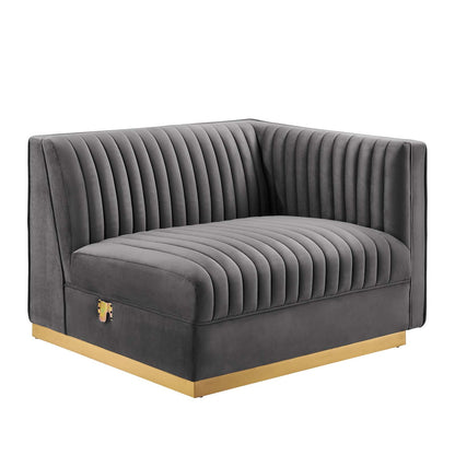 Sanguine 6-Piece Channel Tufted Performance Velvet Modular Sectional Sofa by Modway