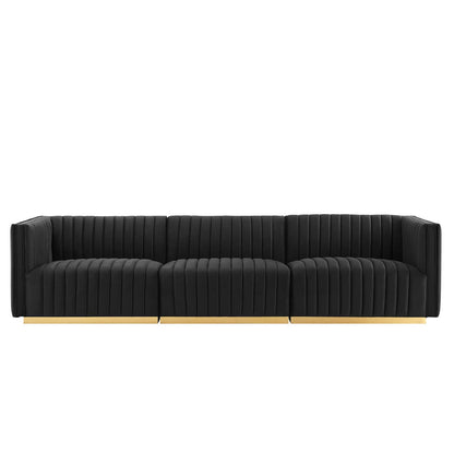 Conjure Channel Tufted Performance Velvet Sofa in