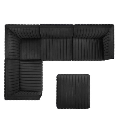 Conjure Channel Tufted Performance Velvet 5-Piece