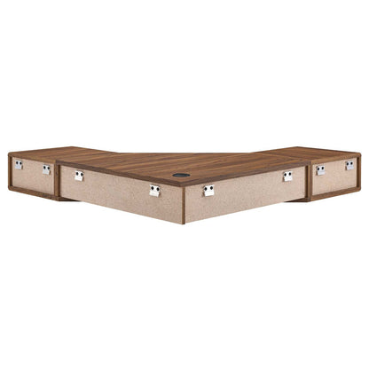 Transmit 47" Wall Mount Corner Walnut Office Desk by Modway