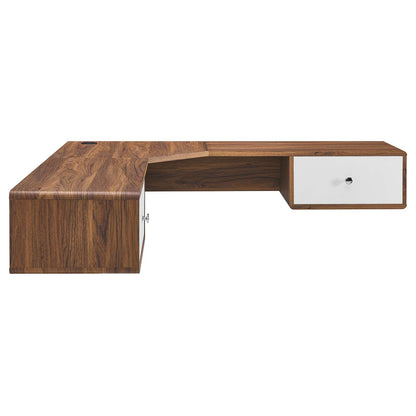 Transmit 55" Wall Mount Corner Wood Office Desk by Modway