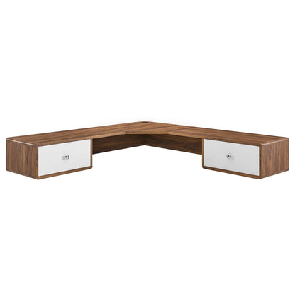 Transmit 55" Wall Mount Corner Wood Office Desk by Modway