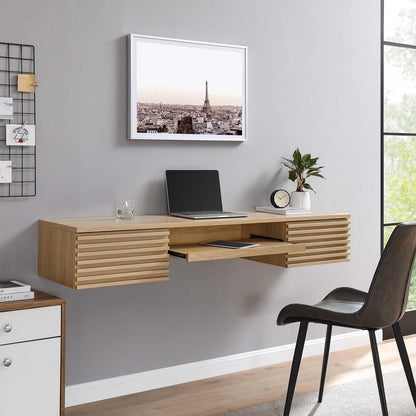 Render Wall Mount Wood Office Desk by Modway