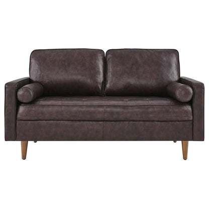 Valour Leather Loveseat by Modway