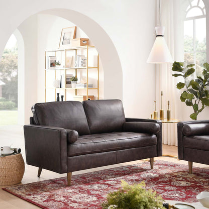 Valour Leather Loveseat by Modway